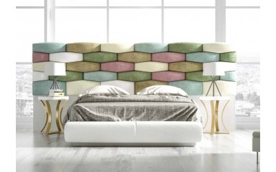 Cama tapizada de matrimonio contemporáneo de Franco Furniture colección Volumen 155