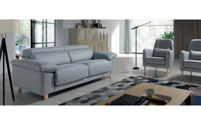 Sofá moderno modelo Fusión de tres plazas asientos deslizantes de la marca Afosxsofa