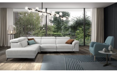 Sofá rinconera moderna modelo Antares con asientos relax eléctricos de la marca Afosxsofa