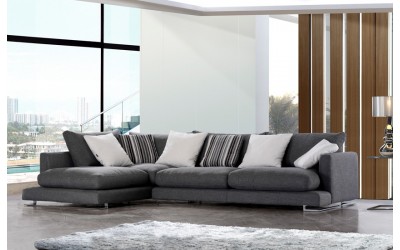 Sofá moderno con chasielongue modelo Manhattan asientos fijos de la marca Divani Star