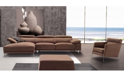 Sofá moderno con chasielongue modelo Mito asientos fijos de la marca Divani Star