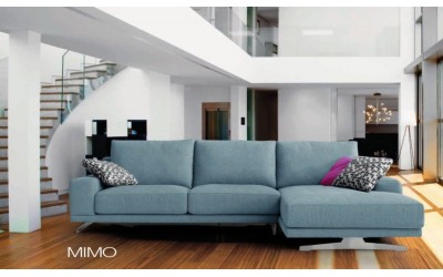 Sofá moderno con chasielongue modelo Mimo asientos fijos de la marca Divani Star