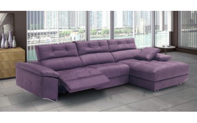 Sofá moderno con chasielongue modelo Lotus asientos relax eléctricos de la marca Divani Star