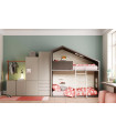Dormitorio juvenil con litera y armarios Lagrama 02