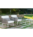 Sillón Siena para terrazas acabados cuerda y blanco