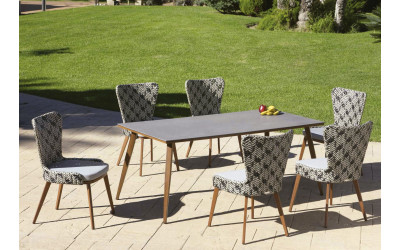Mesa y sillas de exterior para terrazas modelo Florencia de Arkimueble Valencia