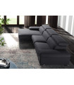 Sofá chaiselongue moderno Antares con asientos relax eléctricos