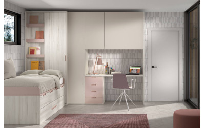 Dormitorio juvenil con compacto de Glicerio  Chaves Formas Evolution F-002