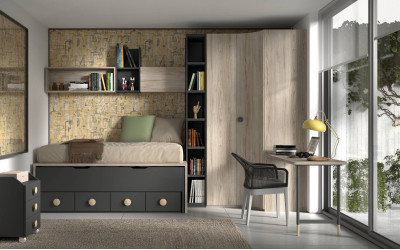 Dormitorio juvenil con compacto F-007