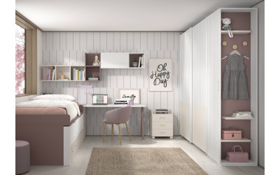 Dormitorio juvenil con compacto de Glicerio  Chaves Formas Evolution F-012