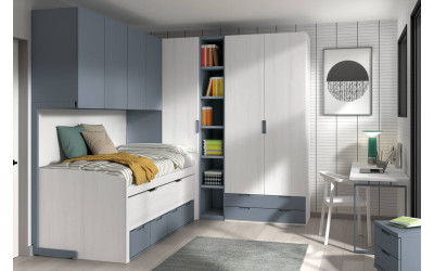 Dormitorio juvenil con compacto de Glicerio  Chaves Formas Evolution F-014