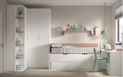 Dormitorio juvenil con compacto de Glicerio  Chaves Formas Evolution F-019