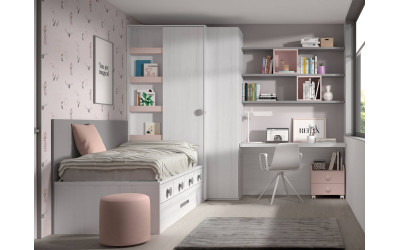 Dormitorio juvenil con compacto de Glicerio  Chaves Formas Evolution F-020