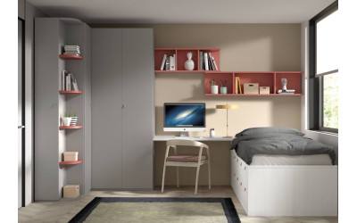 Dormitorio juvenil con compacto de Glicerio  Chaves Formas Evolution F-024