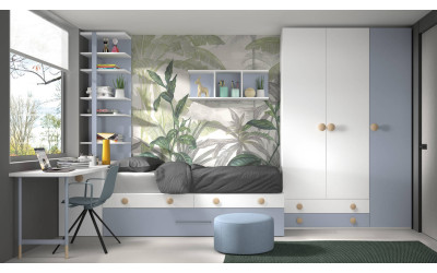 Dormitorio juvenil modular de Glicerio  Chaves Formas Evolution F-156