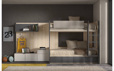 Dormitorio juvenil con litera de Glicerio  Chaves Formas Evolution F-201
