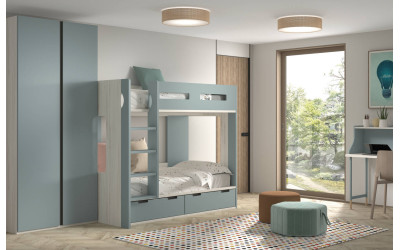 Dormitorio juvenil con litera de Glicerio  Chaves Formas Evolution F-203