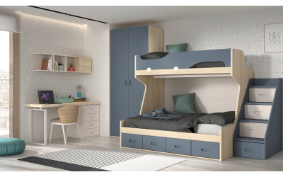 Dormitorio juvenil con litera de Glicerio  Chaves Formas Evolution F-210