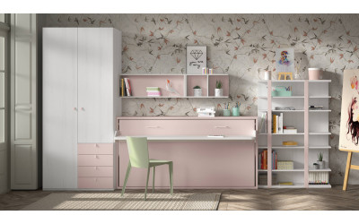Dormitorio juvenil con camas abatibles de Glicerio Chaves Formas Evolution F-257