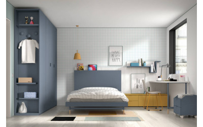 Dormitorio juvenil con camas individuales de Glicerio Chaves Formas Evolution F-301