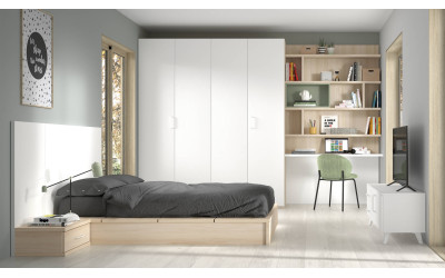 Dormitorio juvenil con camas individuales de Glicerio Chaves Formas Evolution F-306