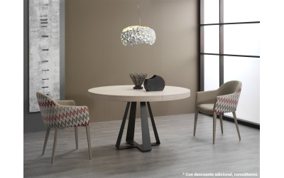 mesa comedor redonda moderna modelo Aura de Indesan