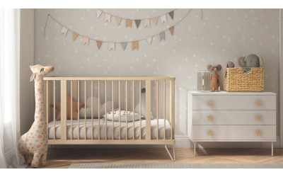 Dormitorio infantil con cuna convertible colección Bamboo de Muebles Ros