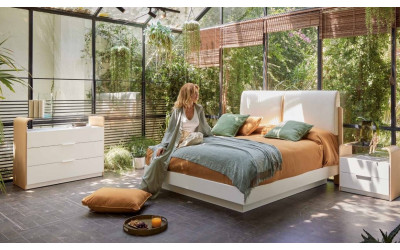 Dormitorio matrimonio de estilo moderno colección Anna de la marca Monrabal Chirivella