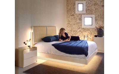 Dormitorio matrimonio de estilo moderno colección Anna de la marca Monrabal Chirivella
