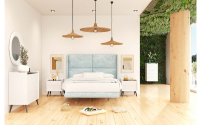 Dormitorio de matrimonio moderno Franco Furniture coleccción Mediterraneo MD02