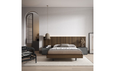 Dormitorio de matrimonio moderno de la marca Torga catálogo Nativ Home composición Eda 04 en Valencia