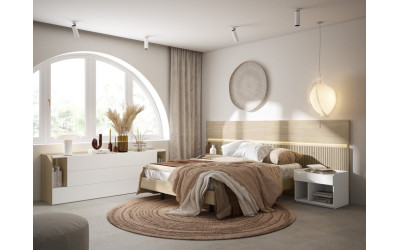 Dormitorio de matrimonio moderno de la marca Torga catálogo Nativ Home composición Vega 13 en Valencia