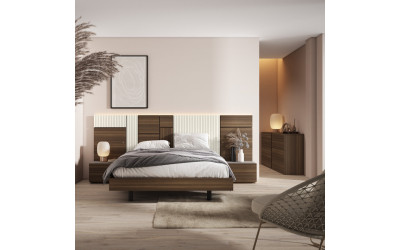 Dormitorio de matrimonio moderno de la marca Torga catálogo Nativ Home composición Verona 15 en Valencia