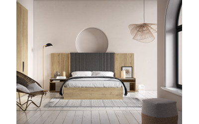 Dormitorio de matrimonio moderno de la marca Torga catálogo Nativ Home composición Zenda 17 en Valencia