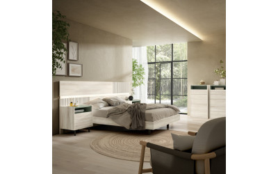 Dormitorio de matrimonio moderno de la marca Torga catálogo Nativ Home composición Etne 18 en Valencia